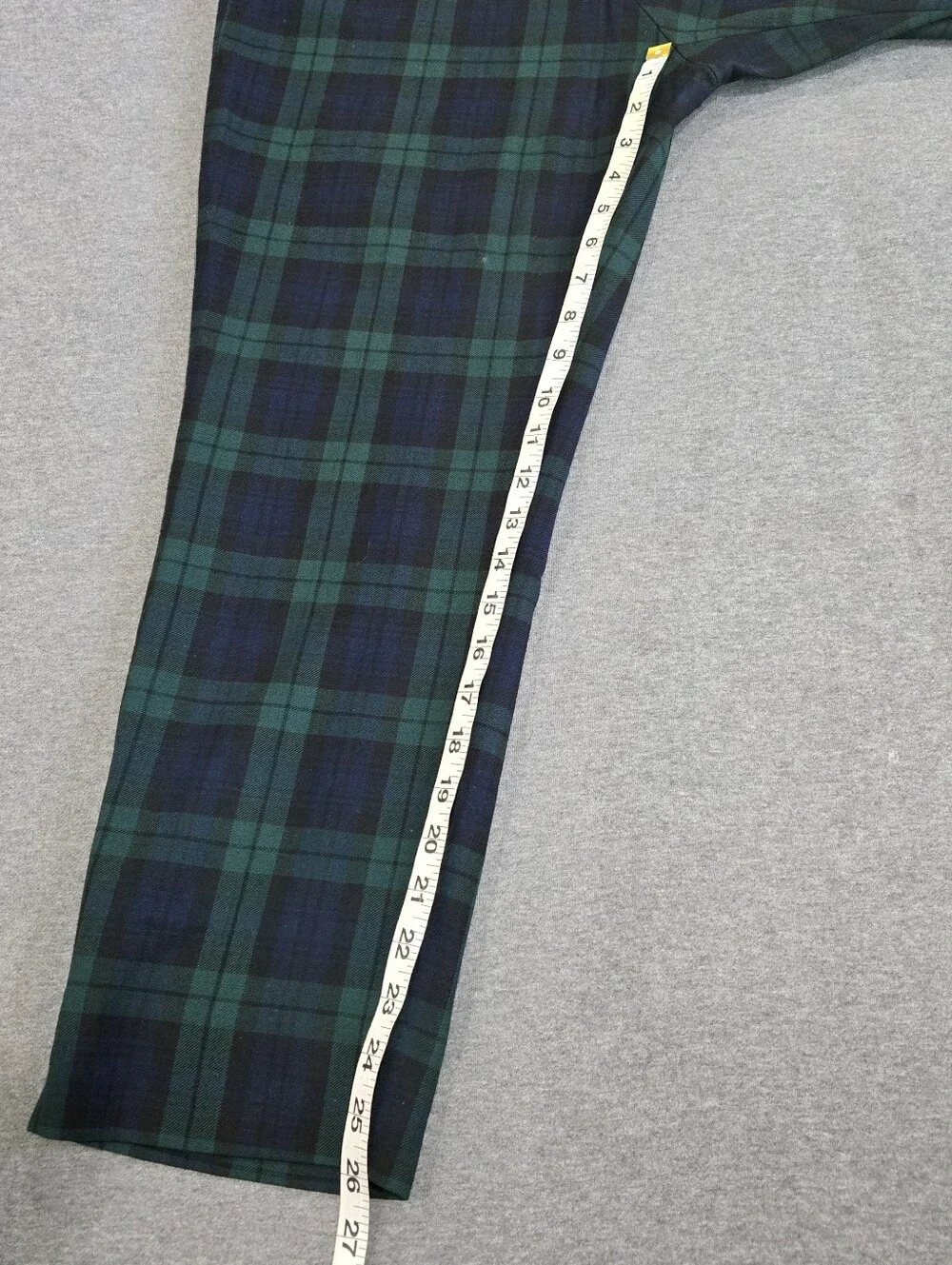 J.Crew Martie Black Watch Green & Blue Plaid Trousers, Slim Crop - Size 12